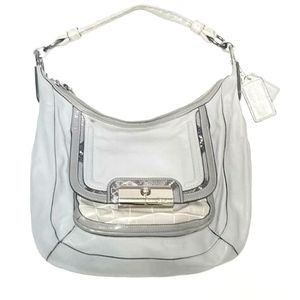 Coach Kristin Leather Gray Python Bag .